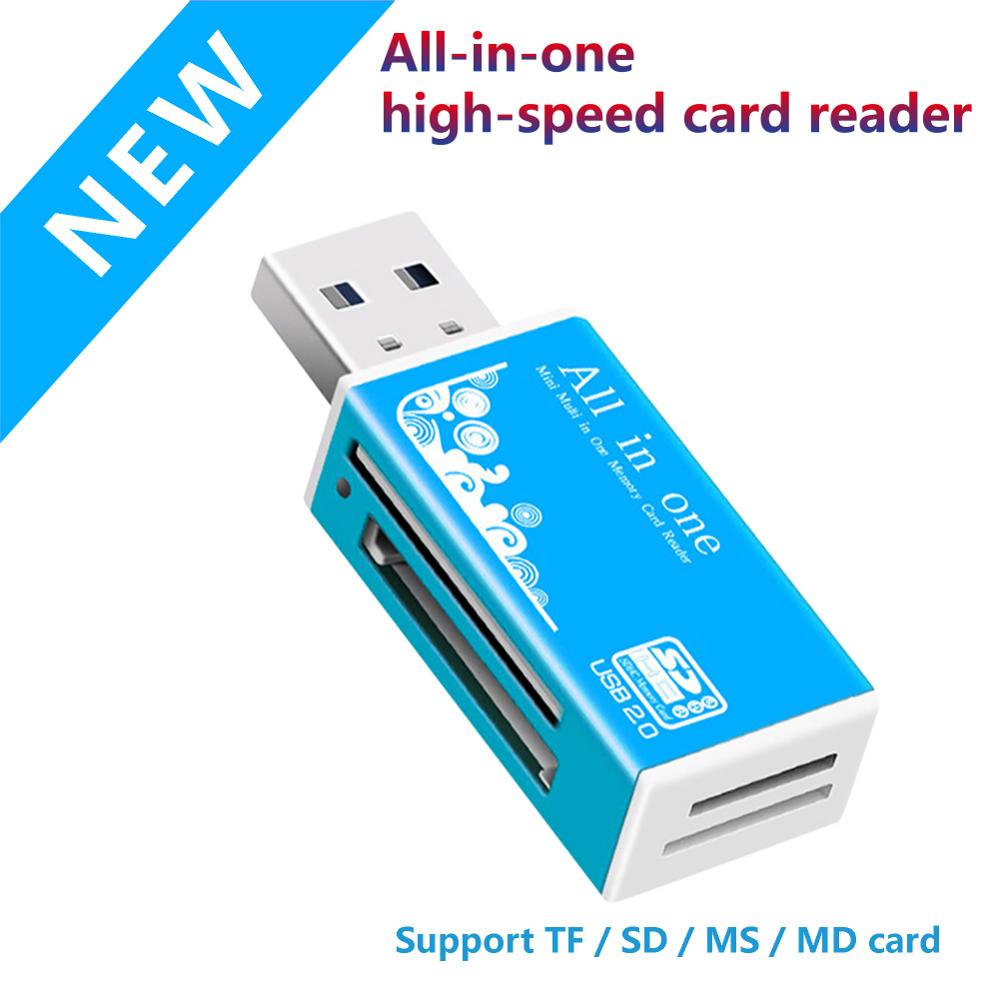 Purple Card Reader USB 2.0 to SD Micro SD TF Memory Card Adapter for laptop Accessories Multi Smart Cardreader