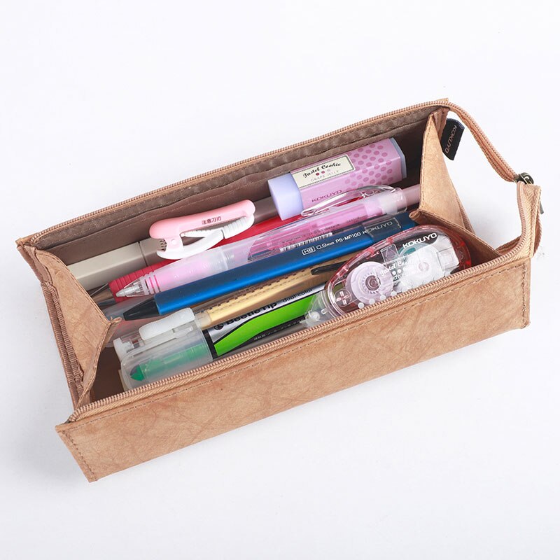 Cartuchera KOKUYO DuPont de papel Vintage, bolígrafo de gran , bolsa de gran capacidad, resistente al agua y firme, con más compartimentos