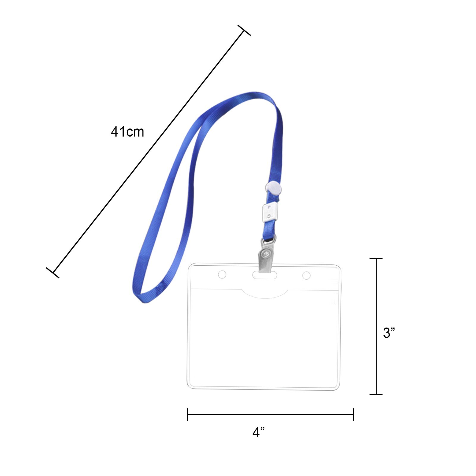 Breakaway Lanyards ID Holder Clear Name Card Case with Lanyards Plastic Solid Color Card Protective Cover Reusable Badge Holders