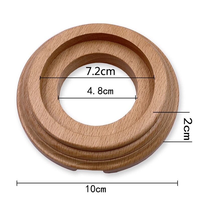 Switch Accessories Wooden Base Round Hole Diameter 72 mm Retro Switch Socket Wooden Base Brown Primary Wood Color: 1-Gang Light Color