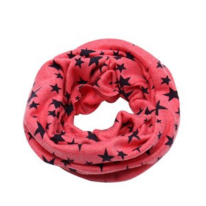 Barnscarf snood utomhus halsduk halsduk höst vinter söt lång varm stjärntryck ring halsduk för barn 7 färg: Rosröd