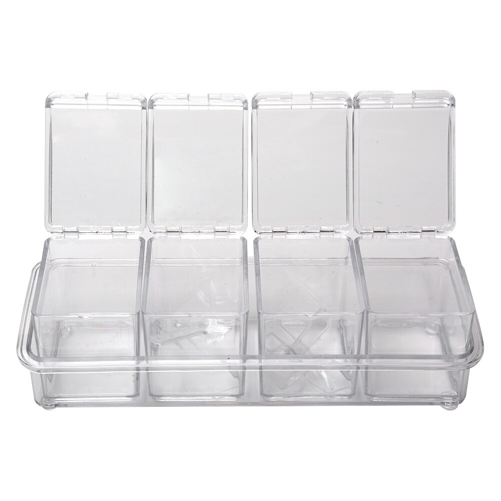 Transparet Polystyrene Seasoning Box Case Condiment Bottles Set Salt Jar Storage Box Container Kitchen Tool