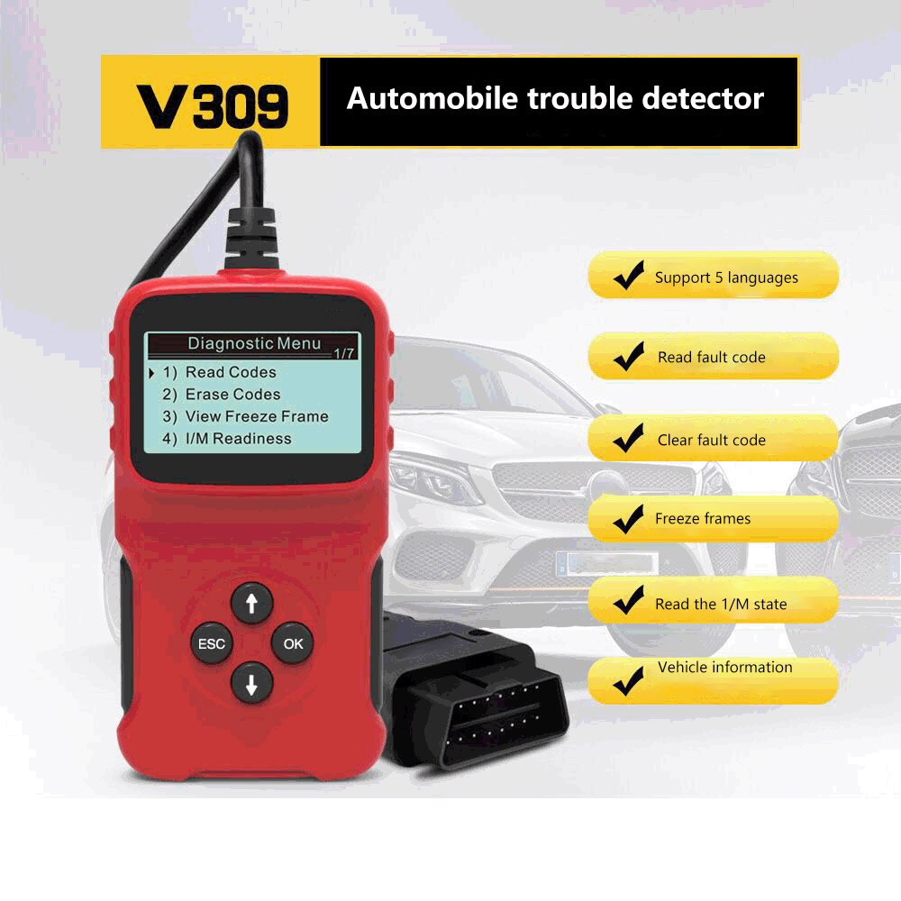 OBD2 Interface Automobile Fault Detector Automotive Diagnostic Instrument Tools Fault Detection Tool Car Fault Diagnosis Scanner