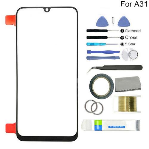 Suitable for Samsung Galaxy A21 A31 A41 replacement screen front glass lens repair kit touch screen glass + repair tool: A31