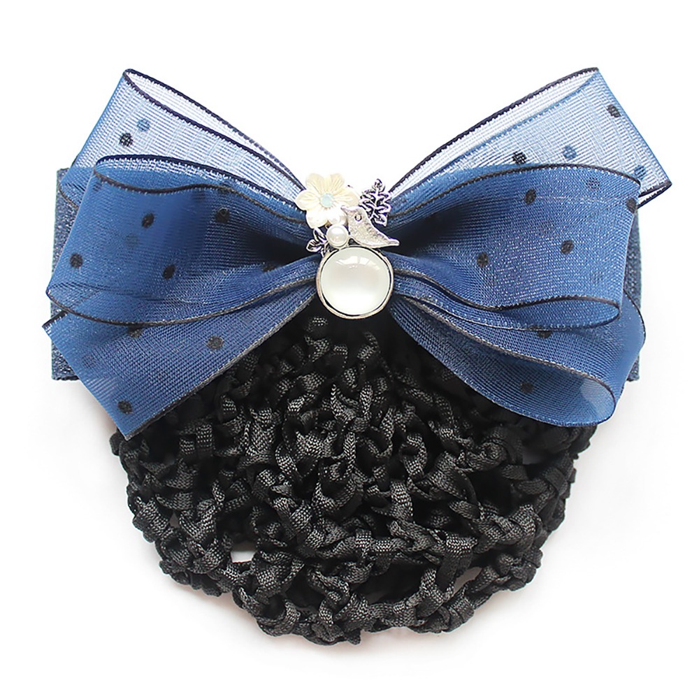 Redecilla para el pelo para baile de Ballet, moño coreano, redecilla, paquete de Scrunchie, Clip para el pelo, moño para el pelo con lazo desmontable, pasador de satén, Clip para cola de caballo: Azul cielo