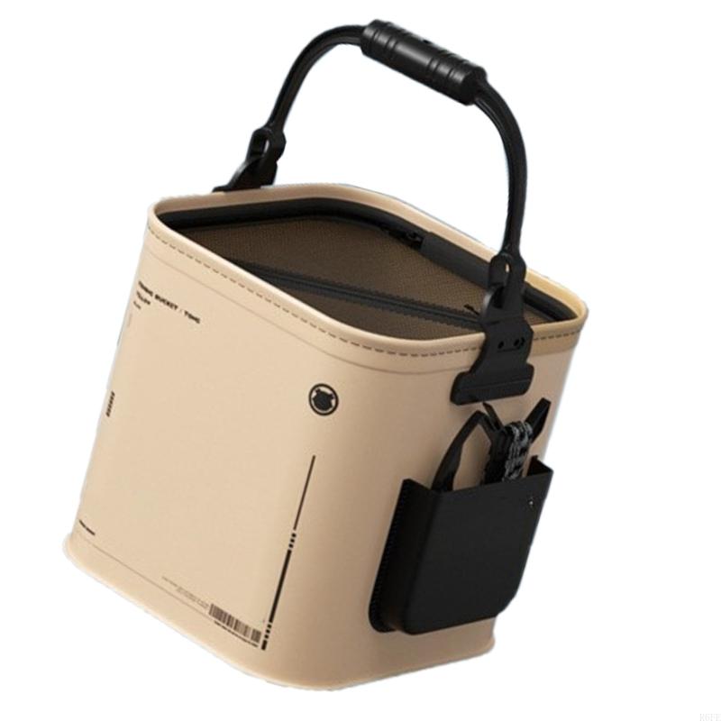 R6FE 8/14L Outdoor Fishing Bucket Water Resistant Outdoor Camping Bucket Hand Carry Fish Bucket Fishing Accessories