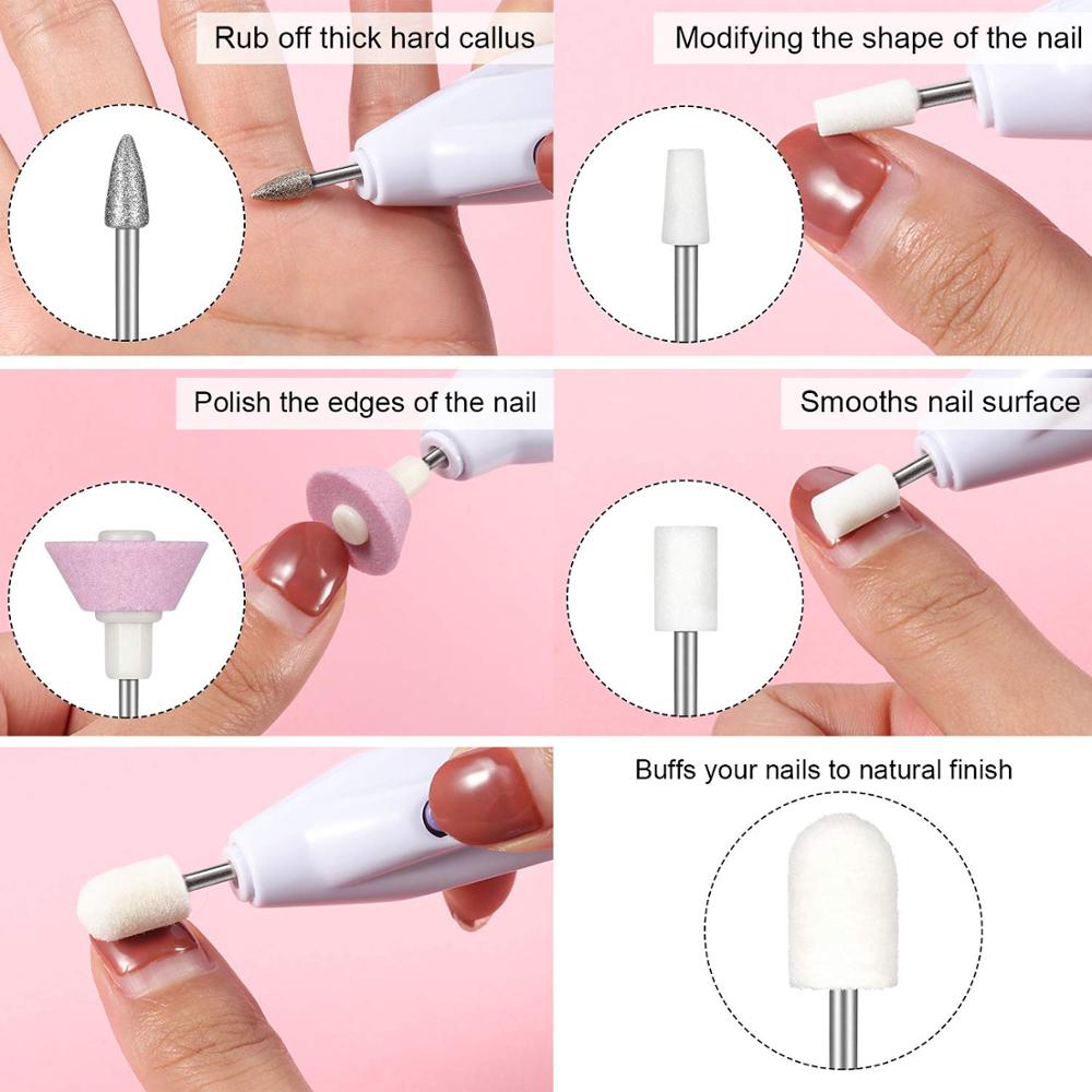 Portable Electric Nail Polisher Practical Electric Nail Buffer Polisher Electric Manicure Nail Drill File Grinder Kit Nail Polis