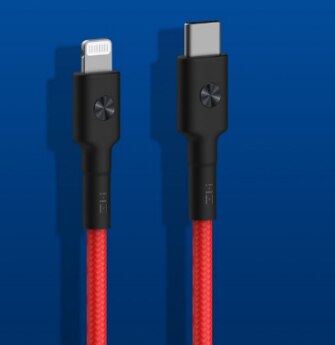 Zmi 1 M AL873 USB-C Tot L Type C Voor Bliksem Mfi Gecertificeerd 3A 18W Snelle Lading Pd Voor iphone + Ipad Datakabel Oplaadkabel: Rood / 0.3m