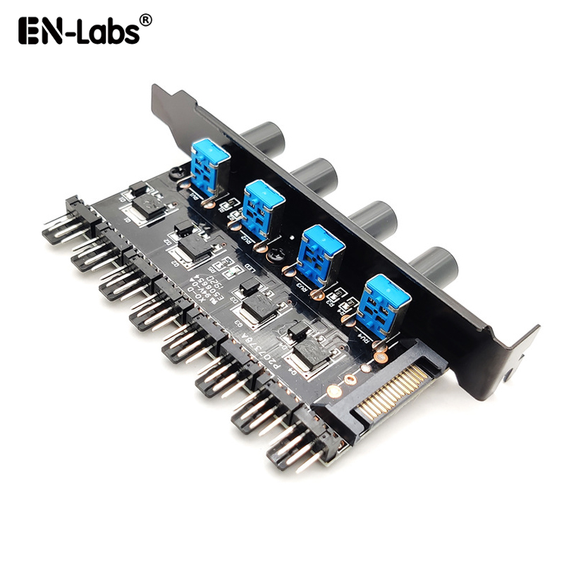 Computer PC 6 Kanal 8 Weg 4 Stift PWM 3 Stift Fan Geschwindigkeit Regler PCI Abdeckung, 12V Temperatur Kontrolle für CPU fallen Lüfter Kühler