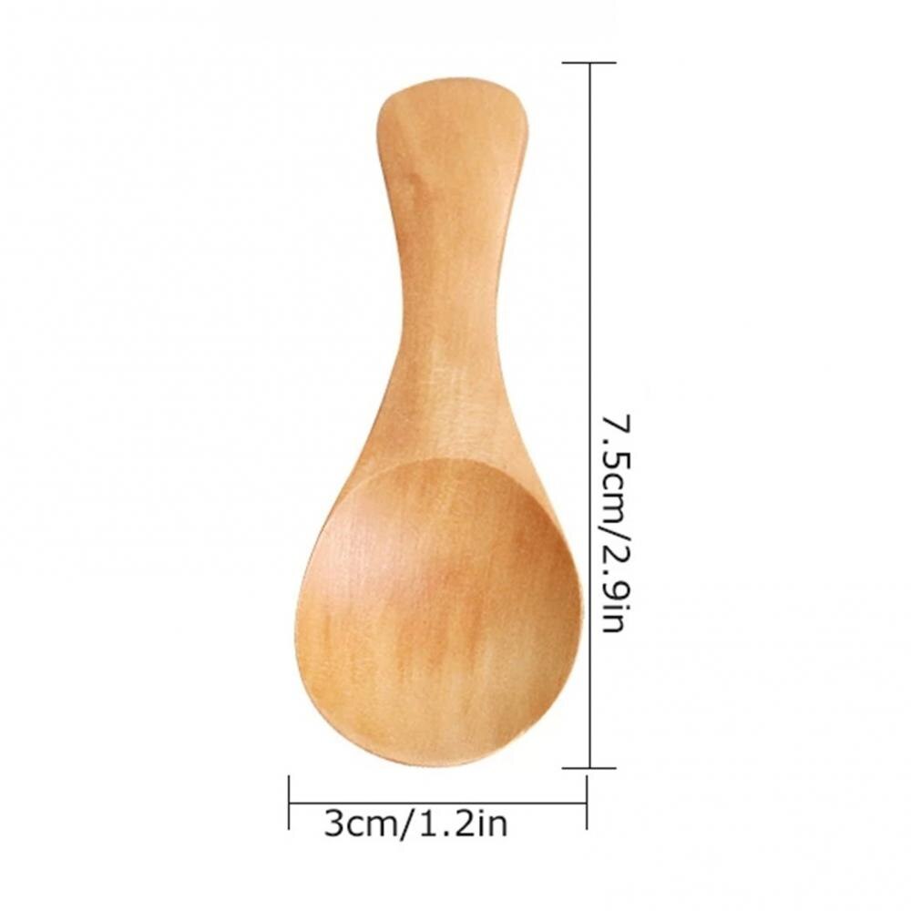 10Pcs Wooden Measuring Spoon Wooden Measuring Scale Spoon Scoop Coffee Beans Bar Kitchen Baking Tool