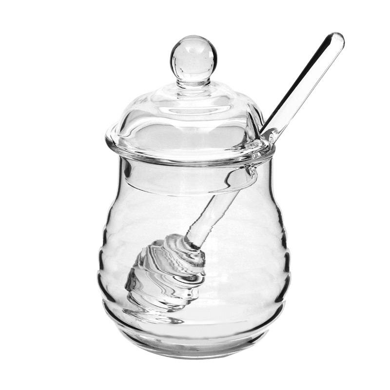 250ml Glas Honing Pot Clear Jampot Set Met Dipper En Deksel Voor Home Kitchen Gebruik Thuis Accessoire