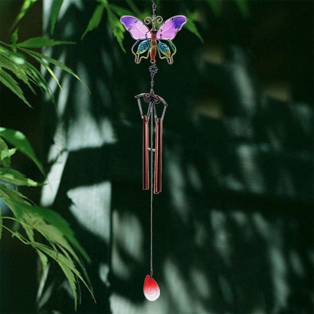 1PC peint papillon antirouille métal vent carillon ornement suspendu salle décoration carillon extérieur cour jardin décor #40