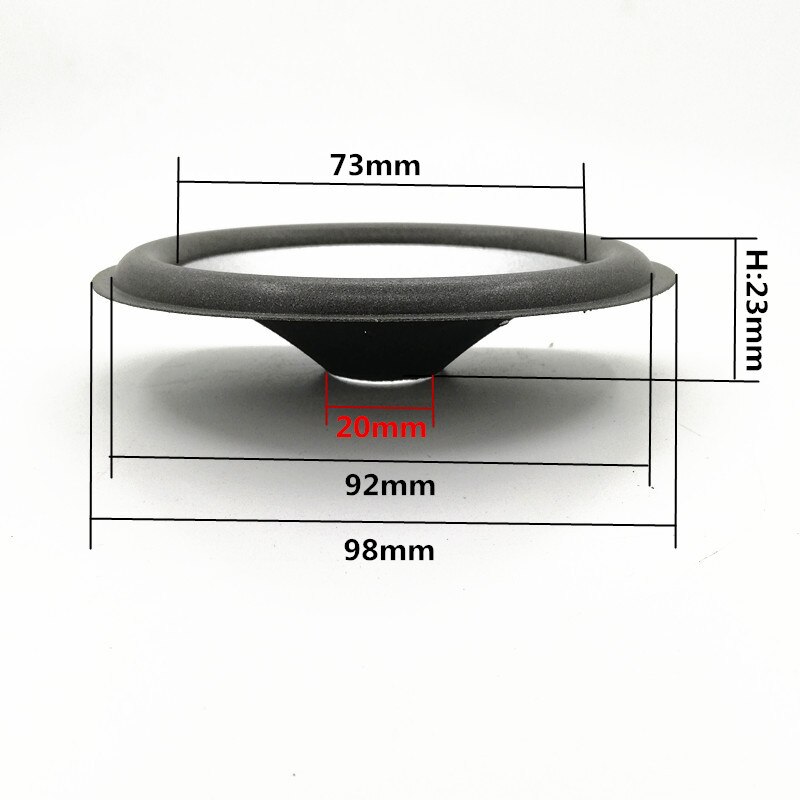 2pcs 4 Inch Coaxial Speaker Silver Coating Paper Injection Cone 20mm Core Foam Side Woofer Paper Cones DIY Repair Accessories