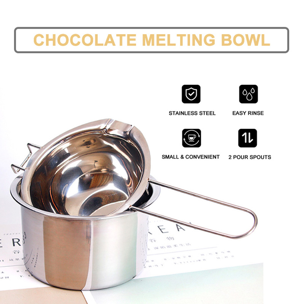 Recipiente para derretir Chocolate de 400mL, herramienta para hornear mantequilla y leche, olla de acero inoxidable para Chocolate, leche, Chocolate, queso, cacerola de azúcar