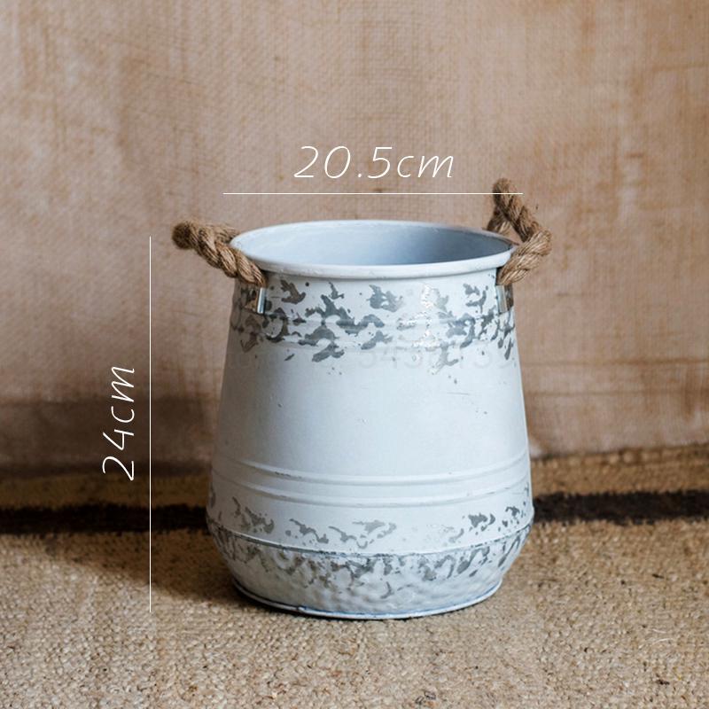 Vintage oude ijzeren emmer emmer bloem emmer bloempot vaas decoratie ornamenten kruidenierswinkel tuin: Oude boer 4