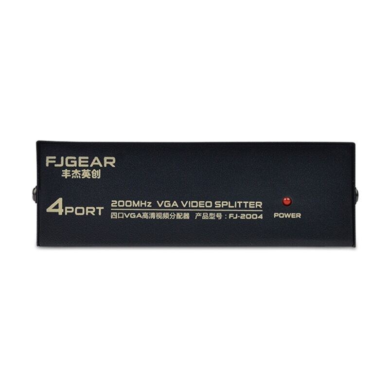 4 Port VGA Frequency Divider 200Hz Video Splitter High Frequency 1600*1280 Resolution