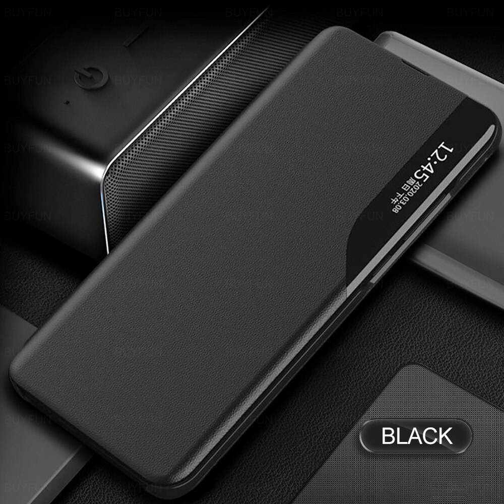 Voor xiaomi  mi 10t pro hoesje smart view magnetische flip leren hoesje xiomi  mi 10 t t10 5g mi10t 10 tpro stand boek telefoonhoesje coque: Mi 10t pro / Zwart