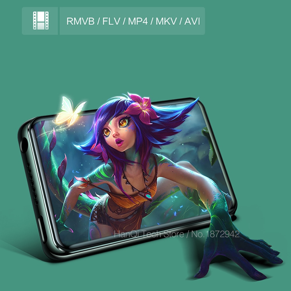 Benjie X6 Full Touch Screen MP3 Player 4GB 8GB Music Player With Built-in Speaker FM Radio Video Player E-book Support TF Card