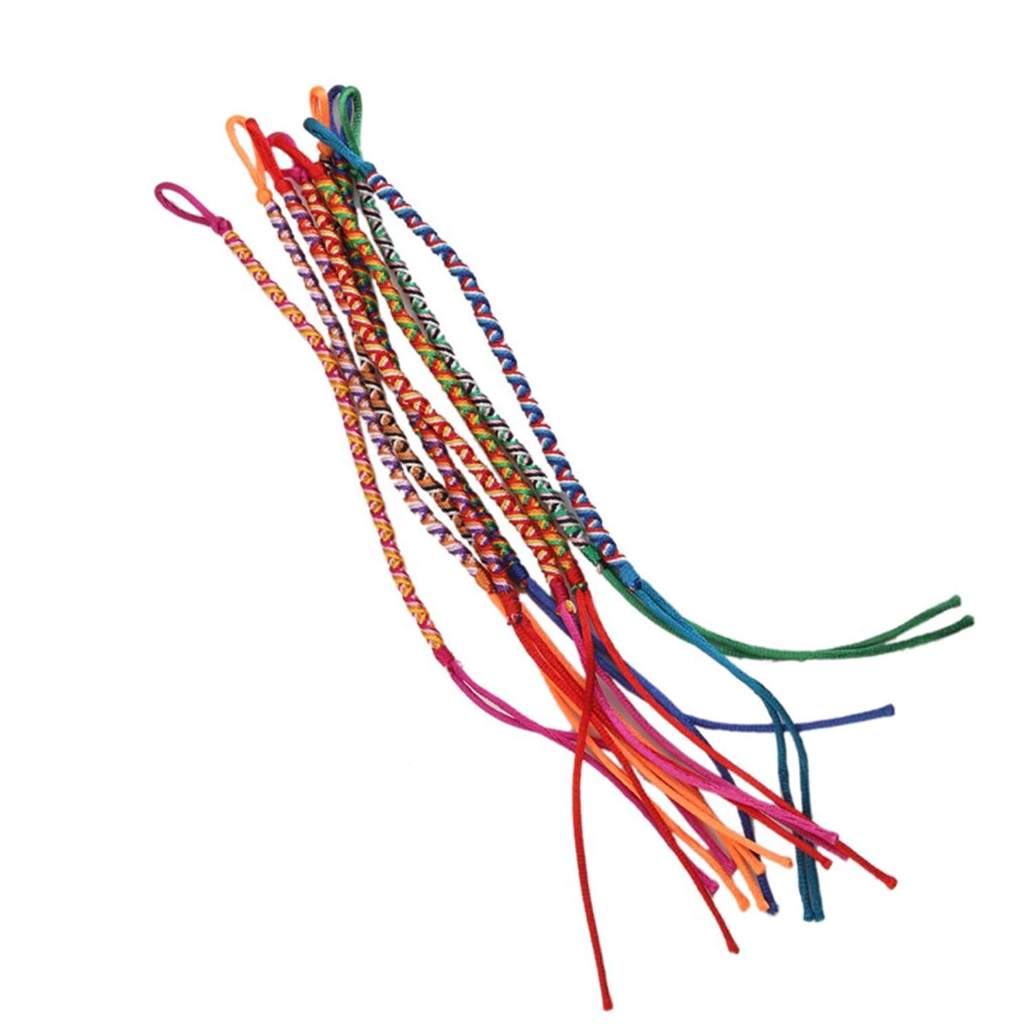 9 stücke Armbänder Brasilianische Draht Geflecht handgefertigt Ethnischen Farbe Zufällig