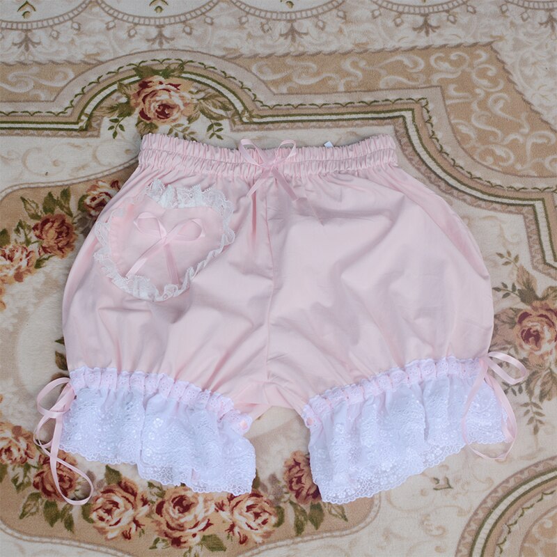 Doux lolita sécurité pantalon mignon citrouille pantalon vintage dentelle victorien pantalon kawaii fille gothique lolita shorts tea party loli cos: Rose