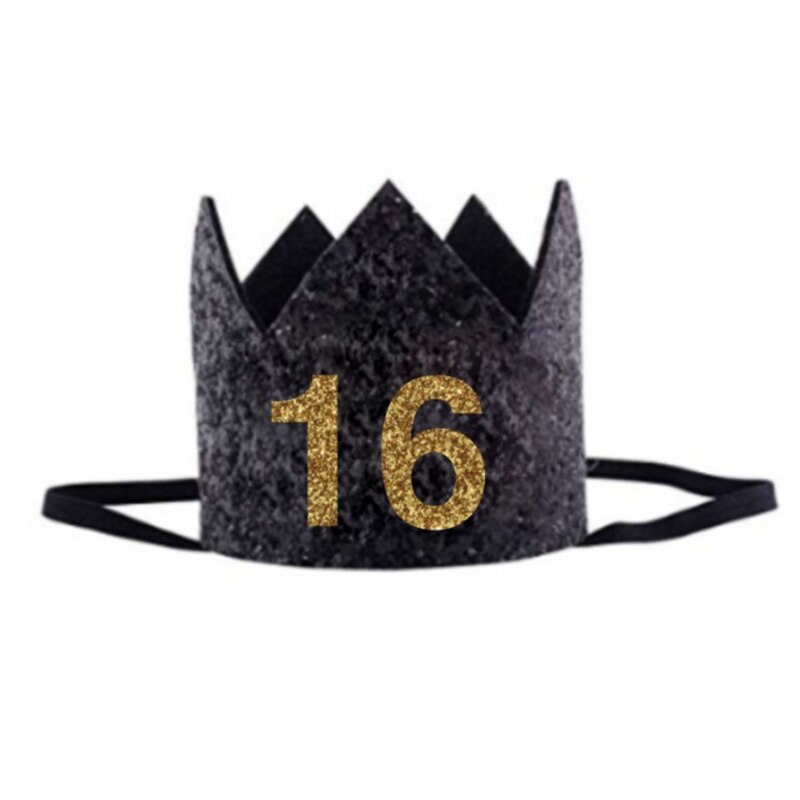 1 Pc freundlicher Neue Jahr Geburtstag Hütte Baby Geburtstag Kappe Mädchen Jungen Prinzessin Krone Erwachsene Stirnband Hairwear: 16