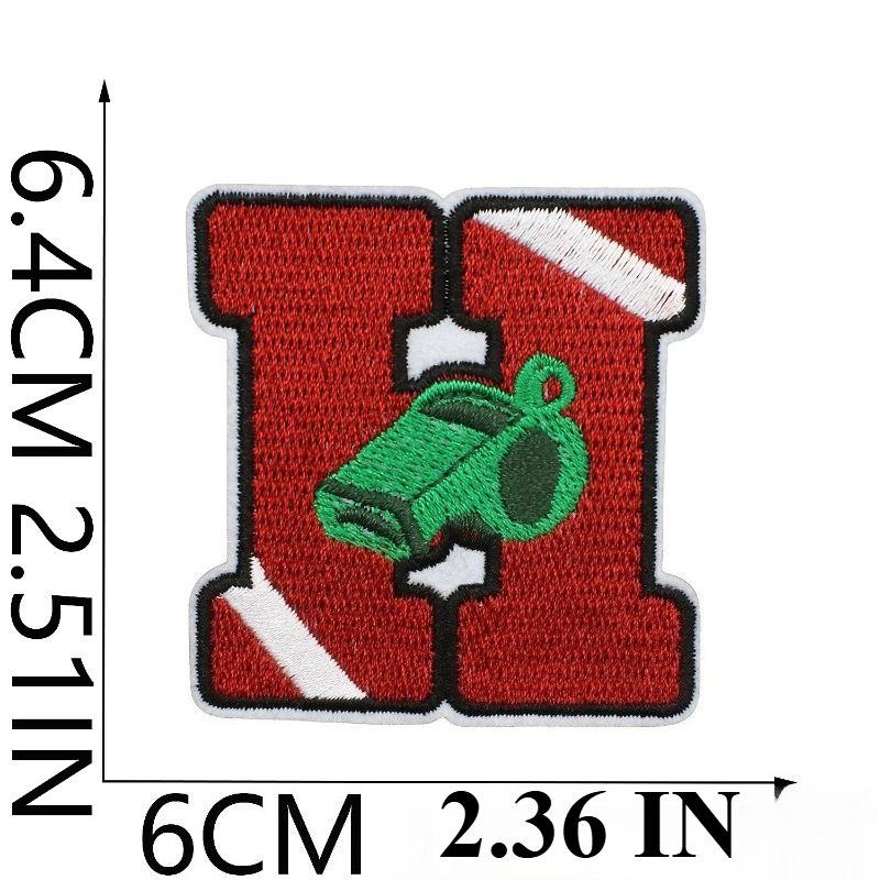 Sports Style Rugby Embroidery Patch Sticker 26 English Letters Clothes Decorative Cloth Sticker Team Chapter Boy Embroidery Piec: Gun Metal