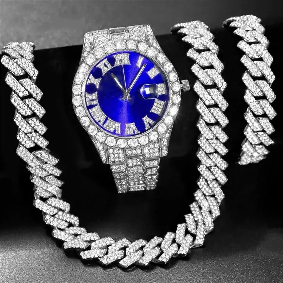 Reloj de diamantes de imitación a la hip hop, – Grandado