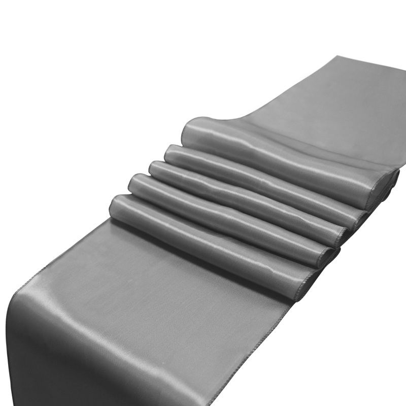 30 cm x 275 cm Banchetto di nozze corridore da tavolo in raso Tovaglia da pranzo Festa di nozze Decorazioni da tavola di lusso in tinta unita romantiche: Cachi