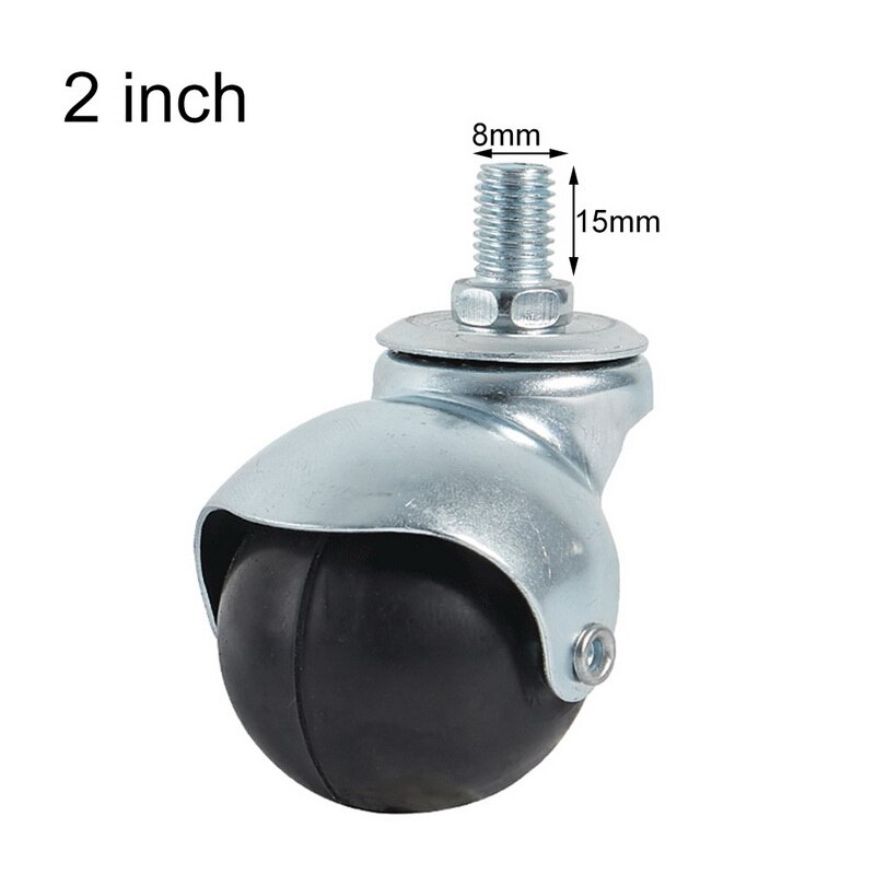 Office Chair Caster Wheels 3 Inch Swivel Rubber Caster Wheels Replacement Soft Safe Rollers Furniture Hardware Noise Wheels: 2inch 8 15
