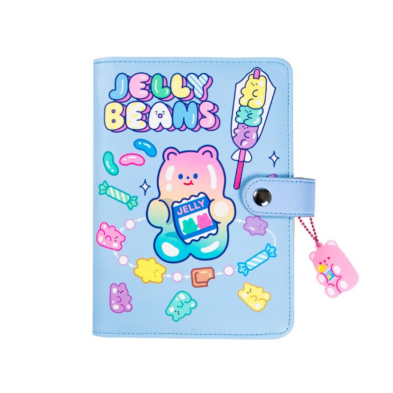 Lucky Jelly Bear Colorful Cute Diary A6 Spiral Notebook 160P: Blue