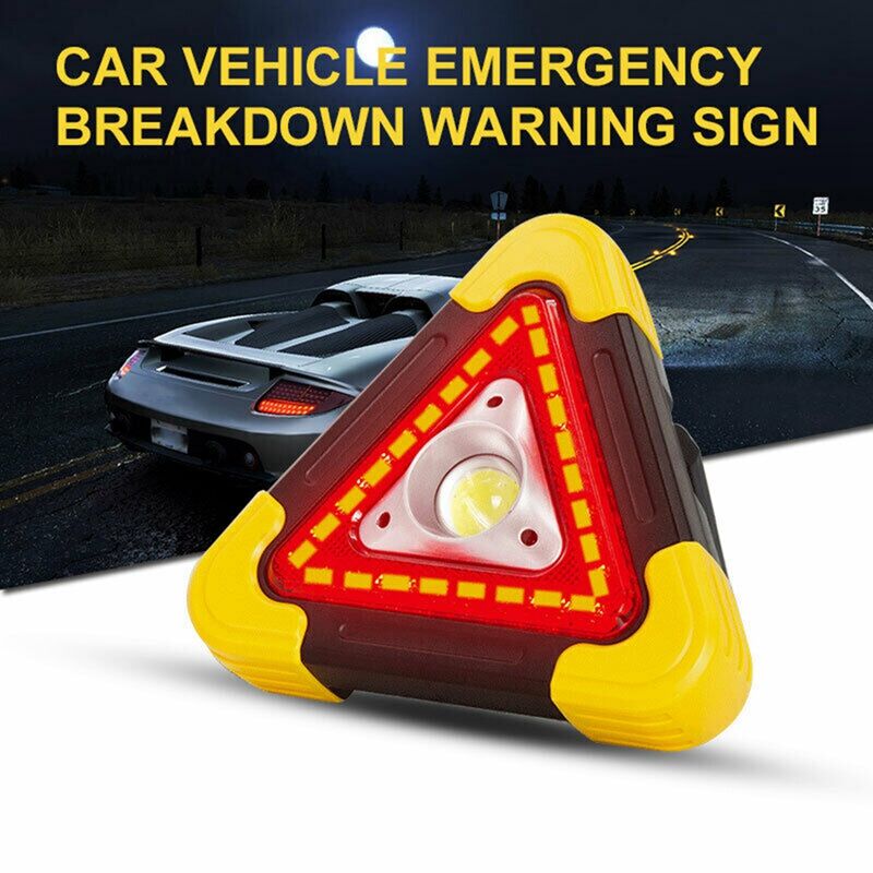 Triple-Gedreven Warning Sign Auto Road Veiligheid Emergency Afbraak Alarm Lamp Draagbare Knipperlicht Op Hand