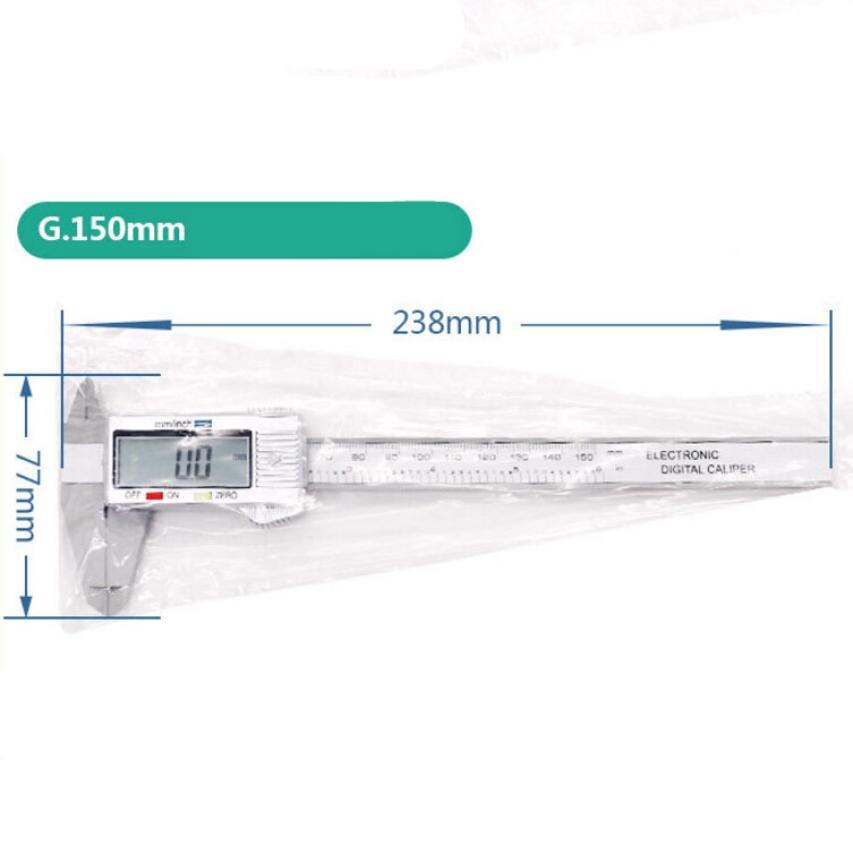 0-100mm 0-150mm Digital Caliper Measuring Instrument LCD Display Electronic Vernier Caliper Gauge Micrometer Measuring Tool: 150mm silvier