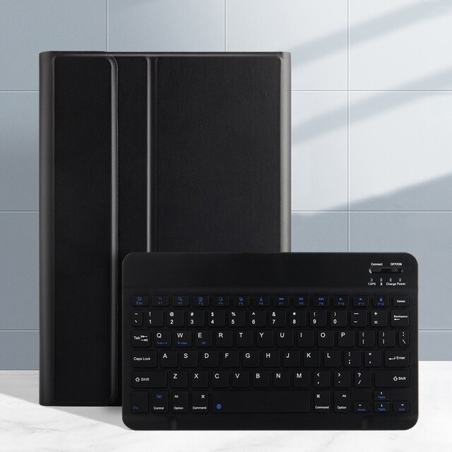 Schutzhülle für lenovo tab  m10 fhd plus 10.3 & #39 ;& #39 ;tablet mit kabelloser bluetooth-tastatur tb -x606f tb -x606x, magnetisch abnehmbare abdeckung: Schwarz