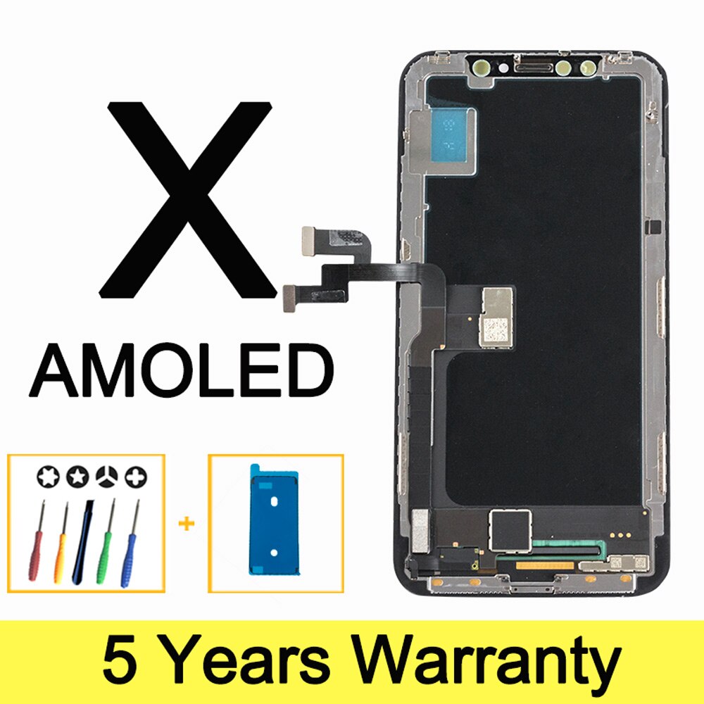 Tela amoled para iphone x lcd, tela touch, substituição, boa, 3d, touch, lcd, para iphone x, xs com ferramentas