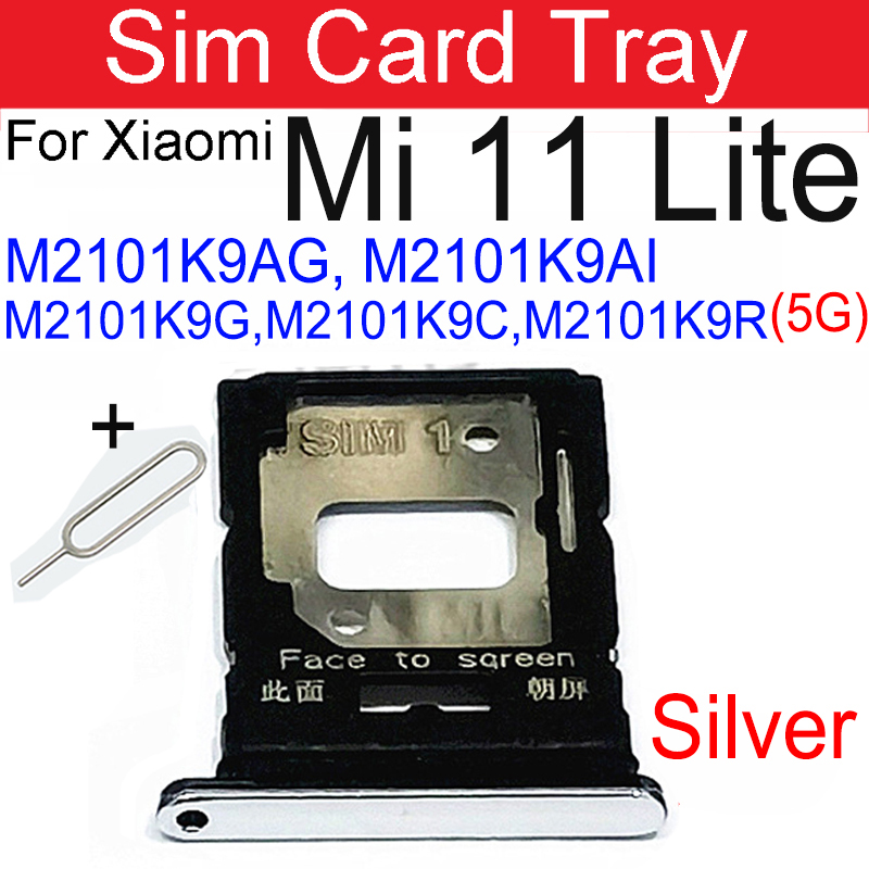 Bandeja de tarjeta Sim para Xiaomi Mi 11 Lite (jóvenes), bandeja Sim 4G 5G, ranura para tarjeta, adaptador de lector de tarjetas SIM Dual híbrido, piezas de reparación: Oro