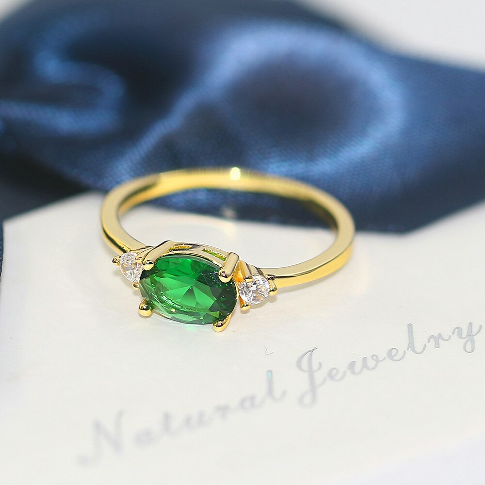 Bruiloft Engagement Ringen Voor Vrouwen Sieraden Voor Vrouwelijke Goud Kleur Ring Met Steen Vrouwen Ring Dating Sieraden R883: 5 / GRIJS