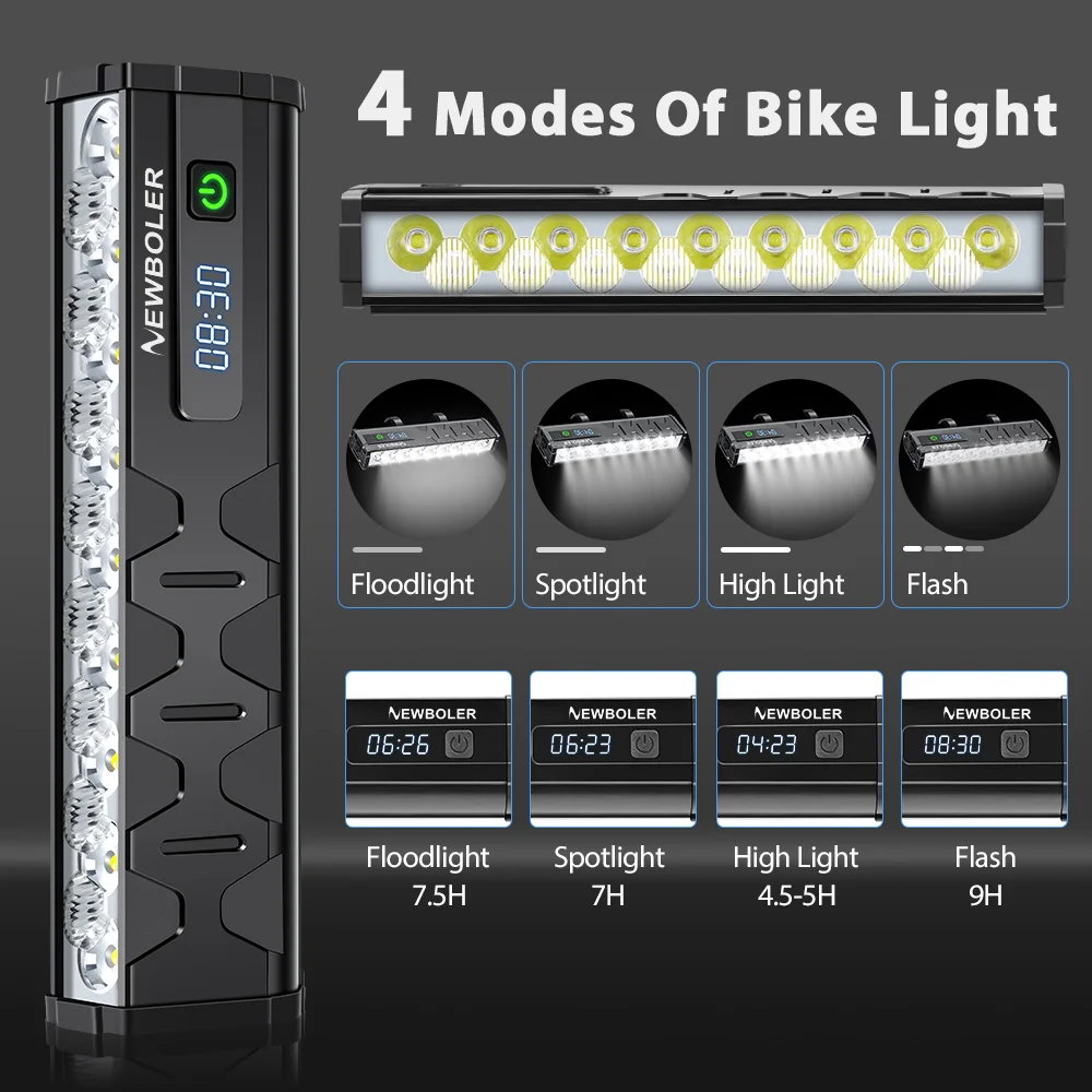 10000 mah cykellygte 17 led front dobbelt beslag powerbank mtb mountainbike lampe cykelforlygte cykeltilbehør