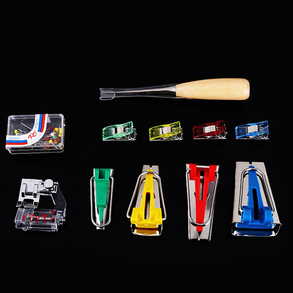 Sewing Machine Tools sets DIY Patchwork Quilting Tool Binding Sew Multifunction Sewing Bias Tape Maker Set: Bag packing