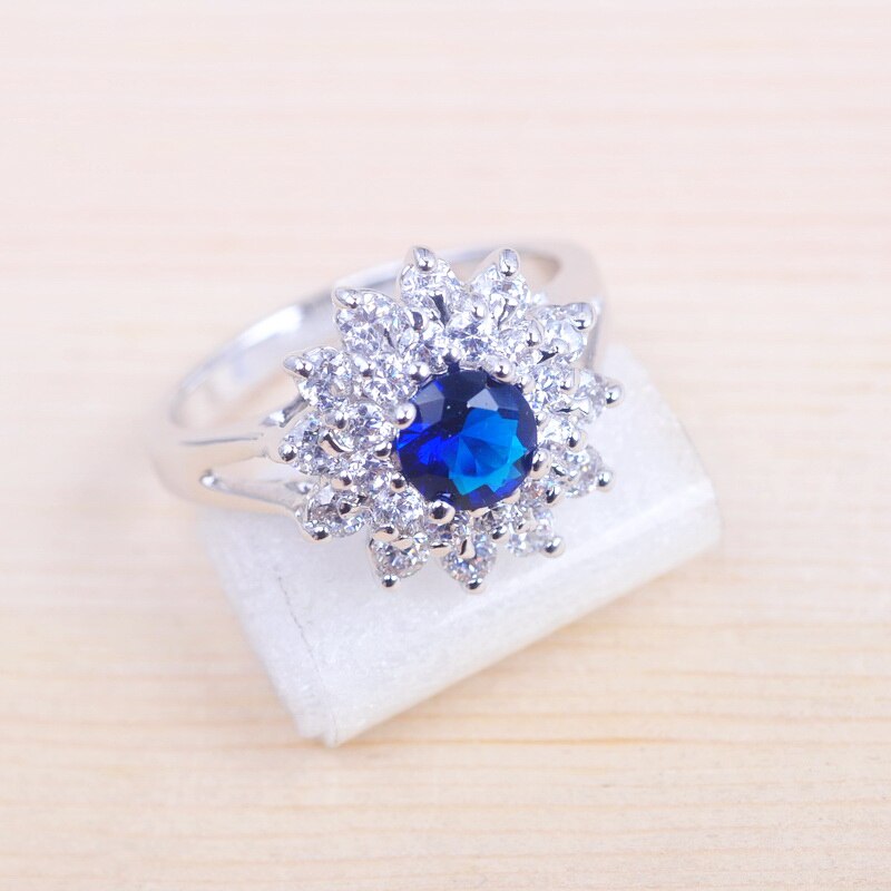 Ensemble de bijoux de mariage en zircon pour femmes, bijoux de luxe, cristal bleu, pendentifs, collier, boucle d&#39;oreille, fête, QZ0152