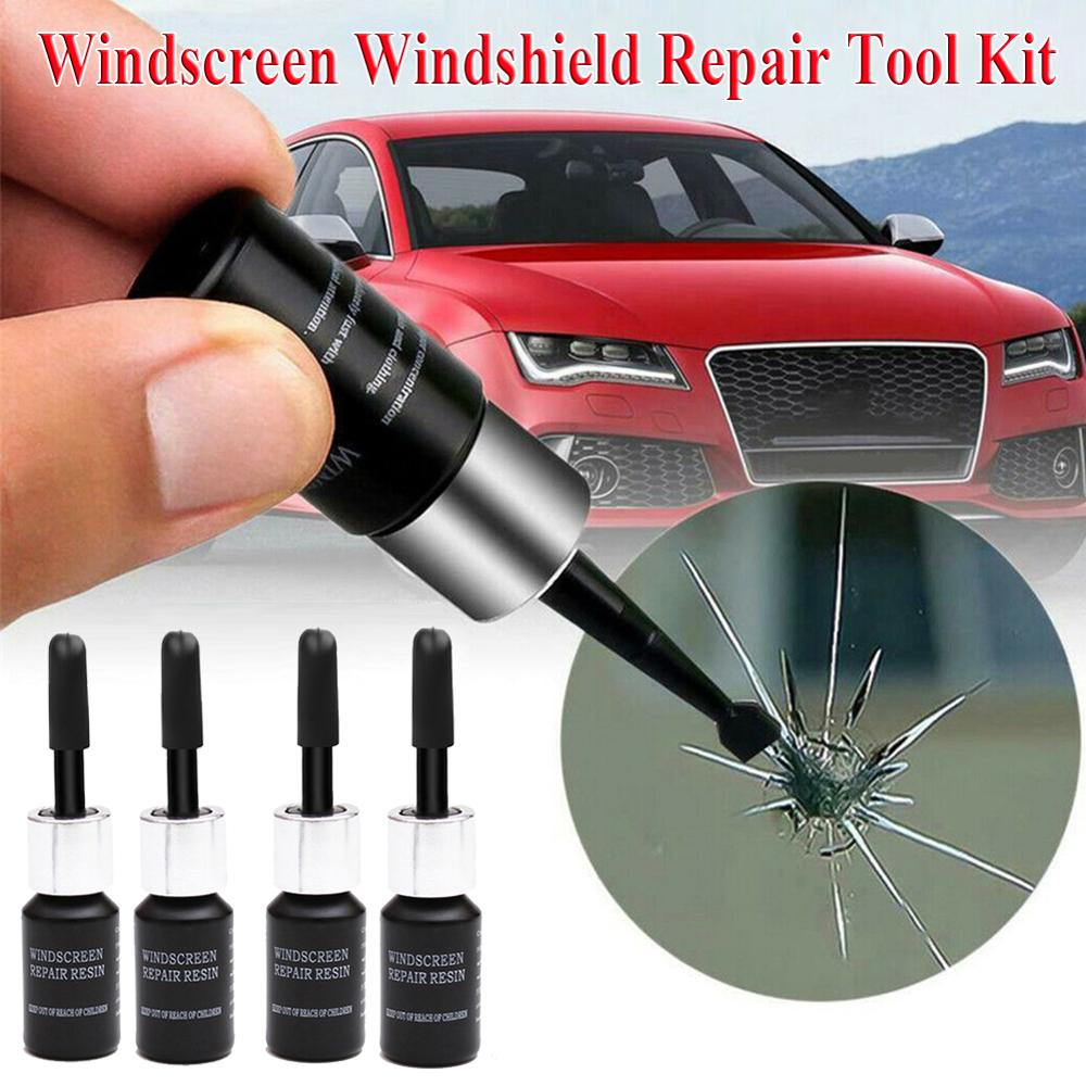 Car Windshield Repair Fluid Windscreen Glass Scratch Crack Restore Window Screen Resin+Blade+Strips