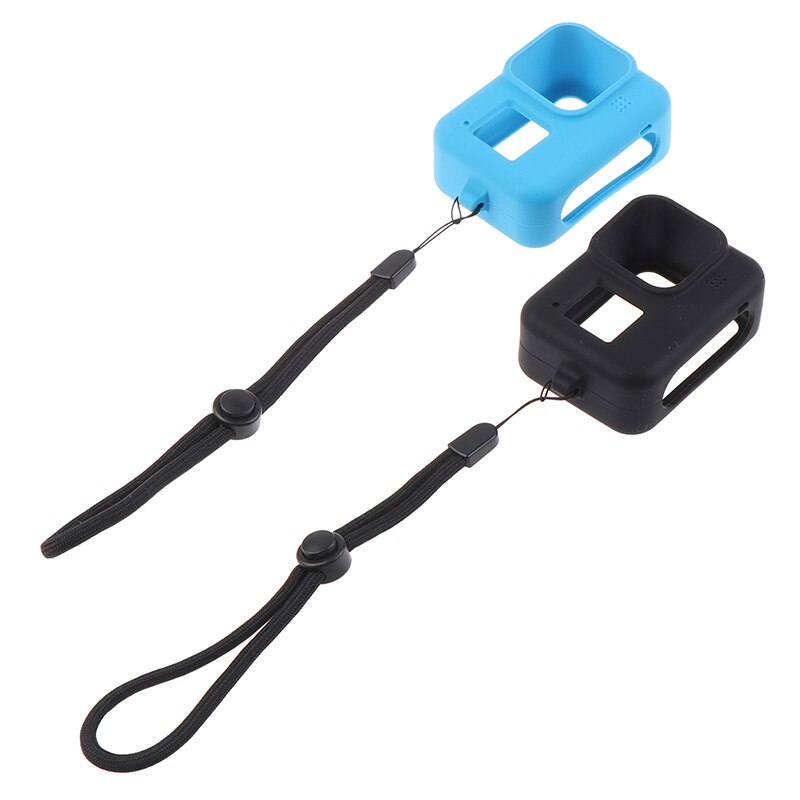 Siliconen hoesje voor gopro hero 8 zwart/blauw beschermfolie lensbehuizing voor gopro 8 accessoires