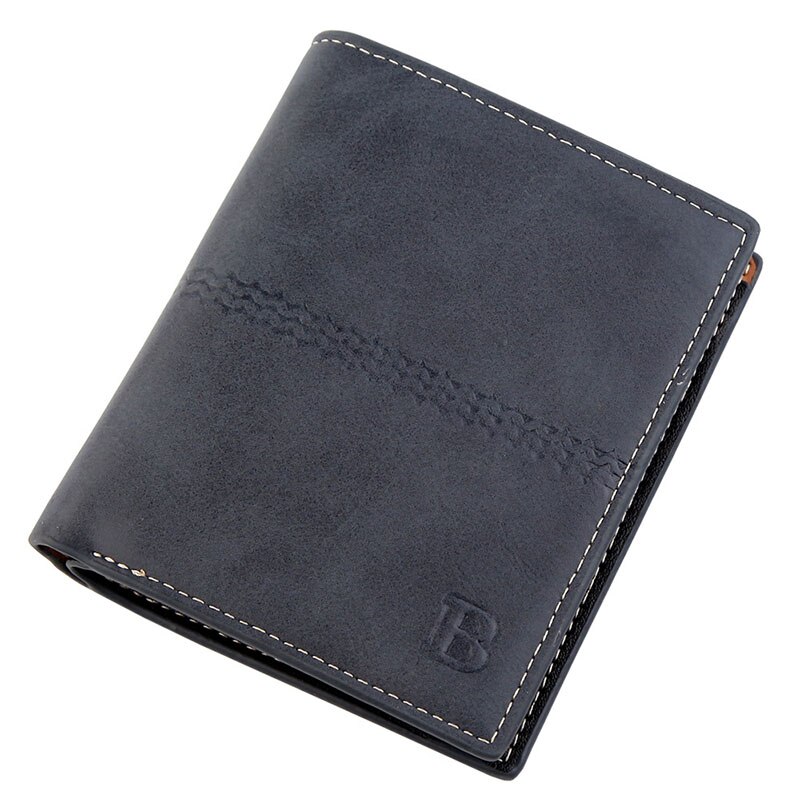 Short Wallet for Men Business Credit Card Holders Slim Men's Wallet Bifold Pu Leather Cards Wallets Luxury Purse Male: G Blue 2