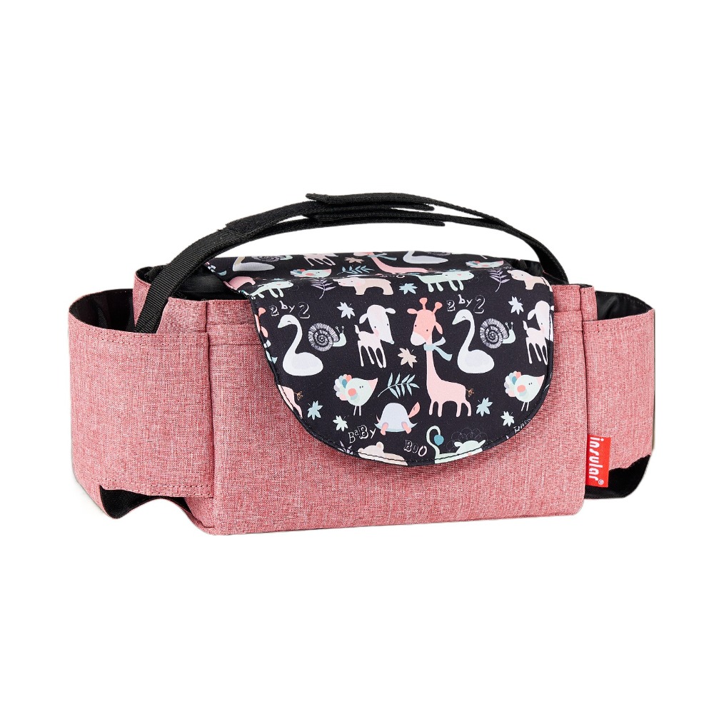 Multifunktionale kinderwagen-organizer-tasche, flaschenhalter, große fassungsvermöGen, kinderwagen-hängetasche, wickeltasche, wickeltasche, kinderwagen-aufbewahrungstasche: Schwarz