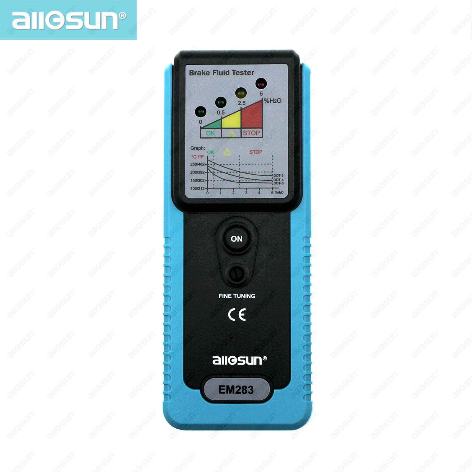 all-sun EM283 Auto Brake fluid tester car Brake tester handheld truck brake tester LED 180 degree pucker build in buzzer