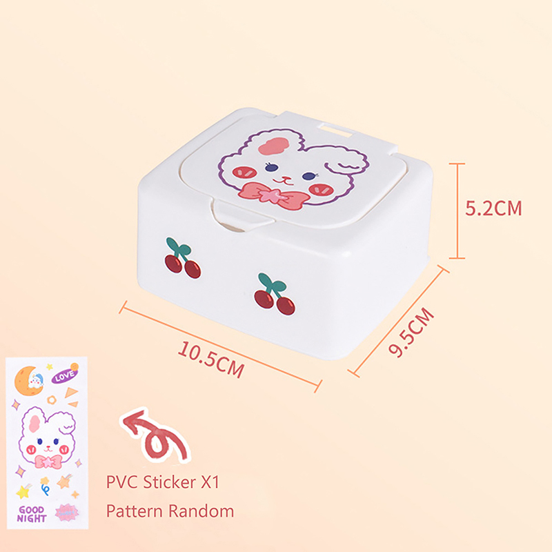 Imprensa Dos Desenhos Animados Kawaii-Open Desk Caixa Organizadora com Tampa, Cosméticos e Armazenamento de Maquiagem, Mini Recipiente De Jóias, Botão Recipiente: Preto