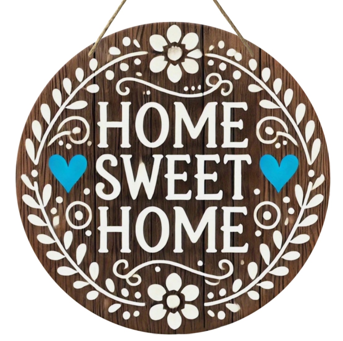 Vintage Home es un dulce letrero circular de madera colgante, adecuado para el hogar, la sala de estar, el jardín, la habitación, la decoración del porche,: 40 x 30 cm / Manzana dorada