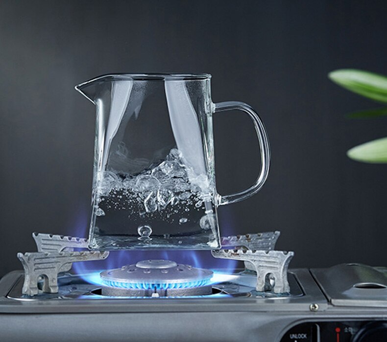 Glass Teapot Heat Resistant Square Glass Teapot With Tea Infuser Filter Milk Flower Tea Pot