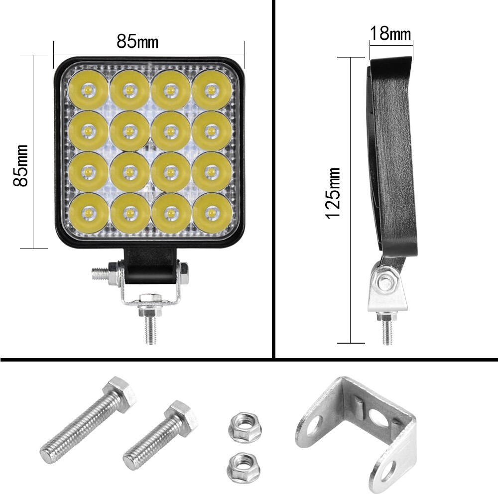 Aeobey auto led bar työvalo auton valo 48w offroad työvalo 4 x 4 led traktorin ajovalo kohdevalo kuorma-auton mönkijälle 12v 24v