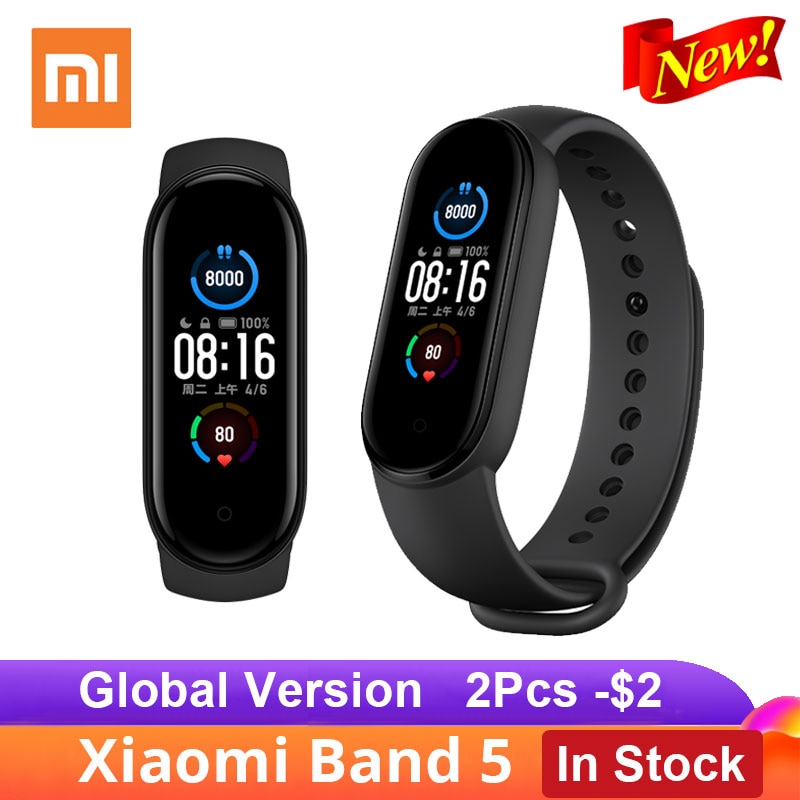 Xiaomi Mi Band 5 Smart Bracelet AMOLED Touch Screen Miband 5 Smartband Fitness Wristband Bluetooth Sport Waterproof Smart Band