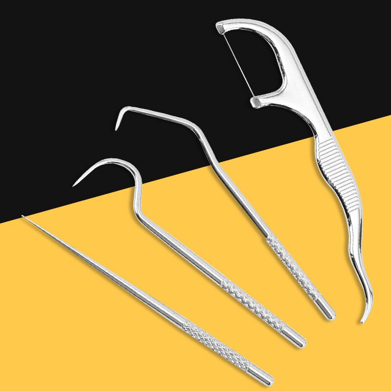 Portable Stainless Steel Toothpick Bag Set Reusable Metal Toothpicks With Holders For Outdoor Picnics And Camping Floss Dental